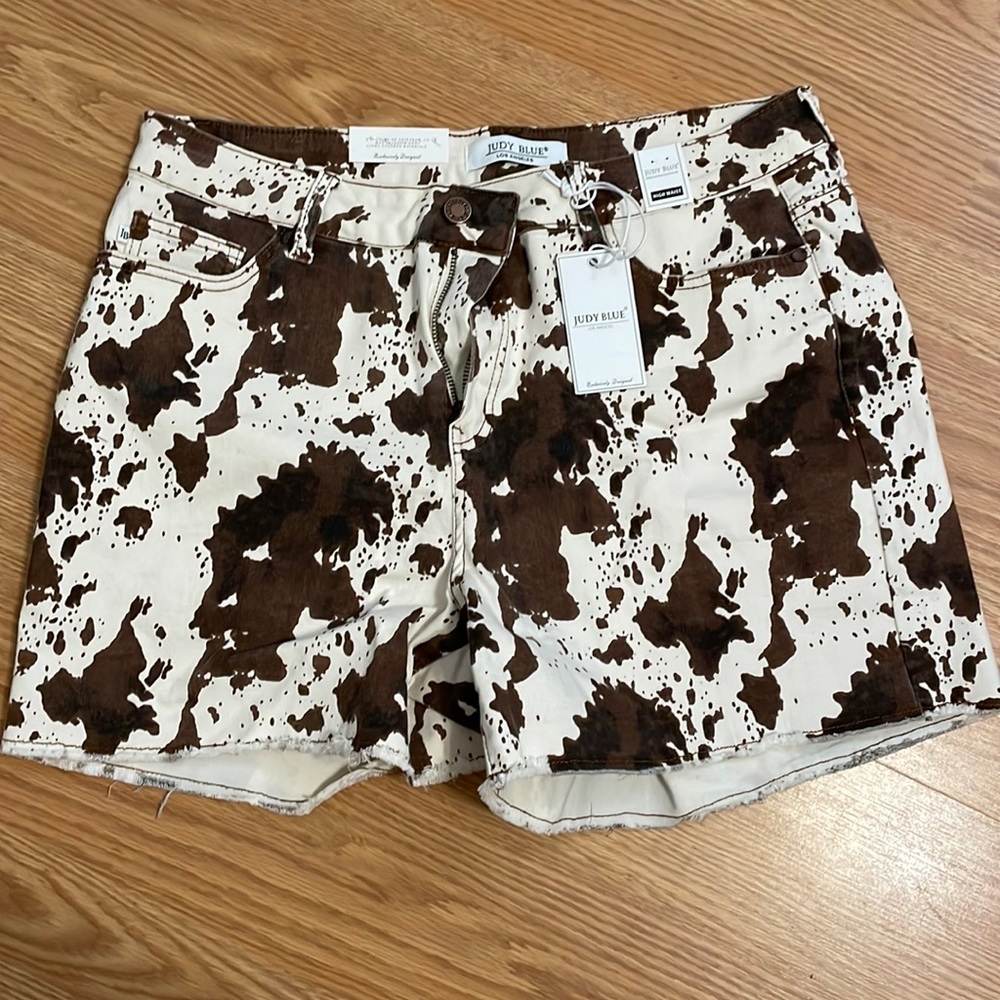 Judy blue cow print shorts